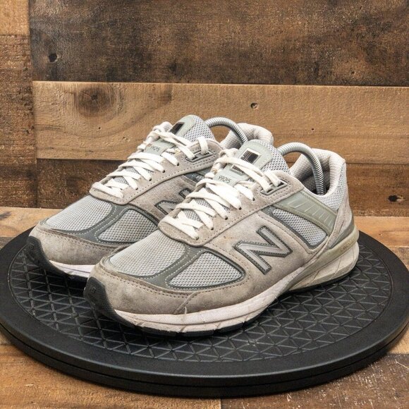 NEW BALANCE 990V5 MADE IN USA MENS ATHLETIC SHOES GRAY LEATHER RETRO SIZE 8EEEE - Picture 1 of 9